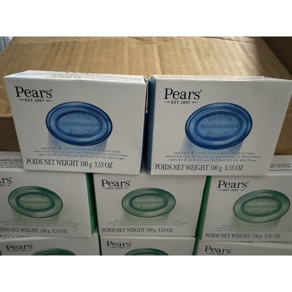 8 Pack Pears Pure & Gentle Transparent Soap 3.53 oz/100 g Bar Soap BLUE & GREEN - Picture 3 of 7